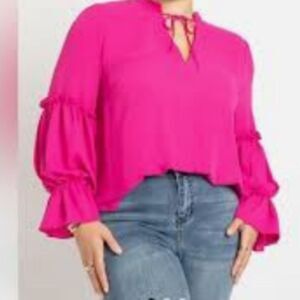 This vibrant hot pink Eloquii blouse